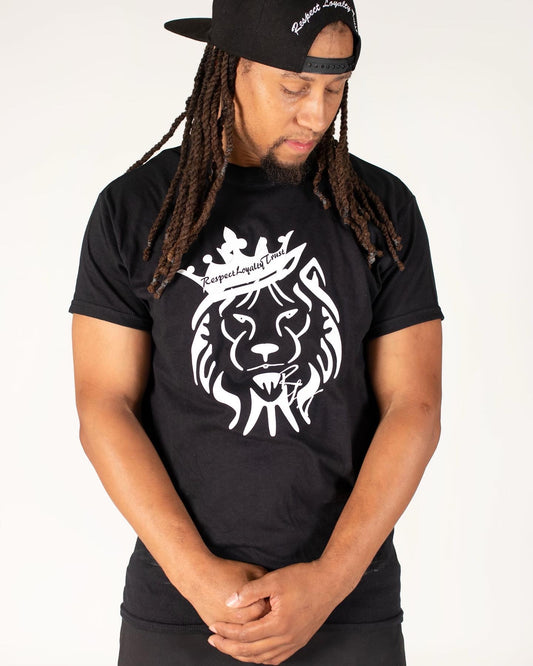 Crowned Lion Black T-Shirt - RLTUniverse